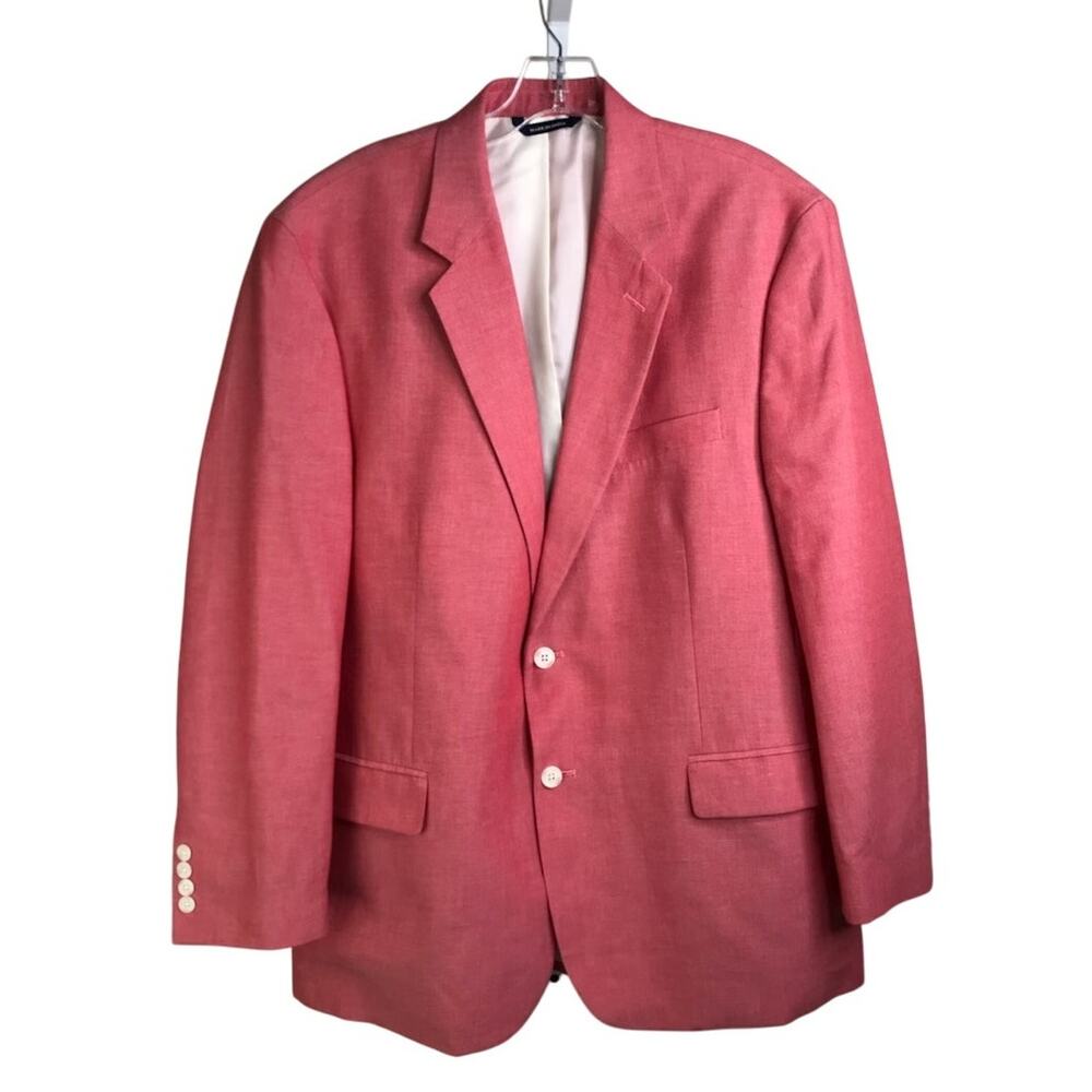Croft & Barrow Sport Coat Jacket Blazer Mens 44R Red Classic Fit Country Club